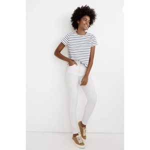 Madewell $128 Petite 10" High-Rise Skinny Jeans in Pure White Size P25 AJ294
